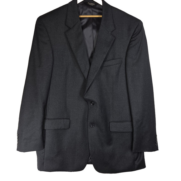Jos A Bank Blazer Mens Sz 44L Black2 Button Jacket Sport Coat Oxford Wool NWT - Picture 1 of 16